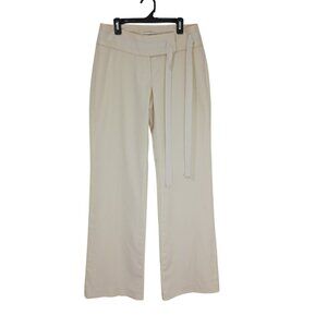 Banana Republic Martin Pants Wool and Silk Blend Womens Beige Wide-Leg Size 4